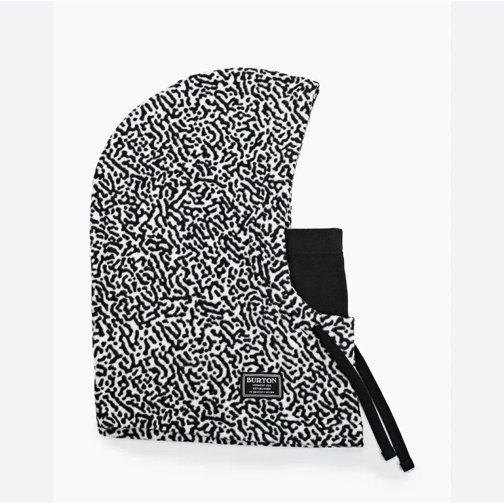 Burton Burke Hood Balaclava Black White Fleece O/S One Size Unisex Snowboard Ski